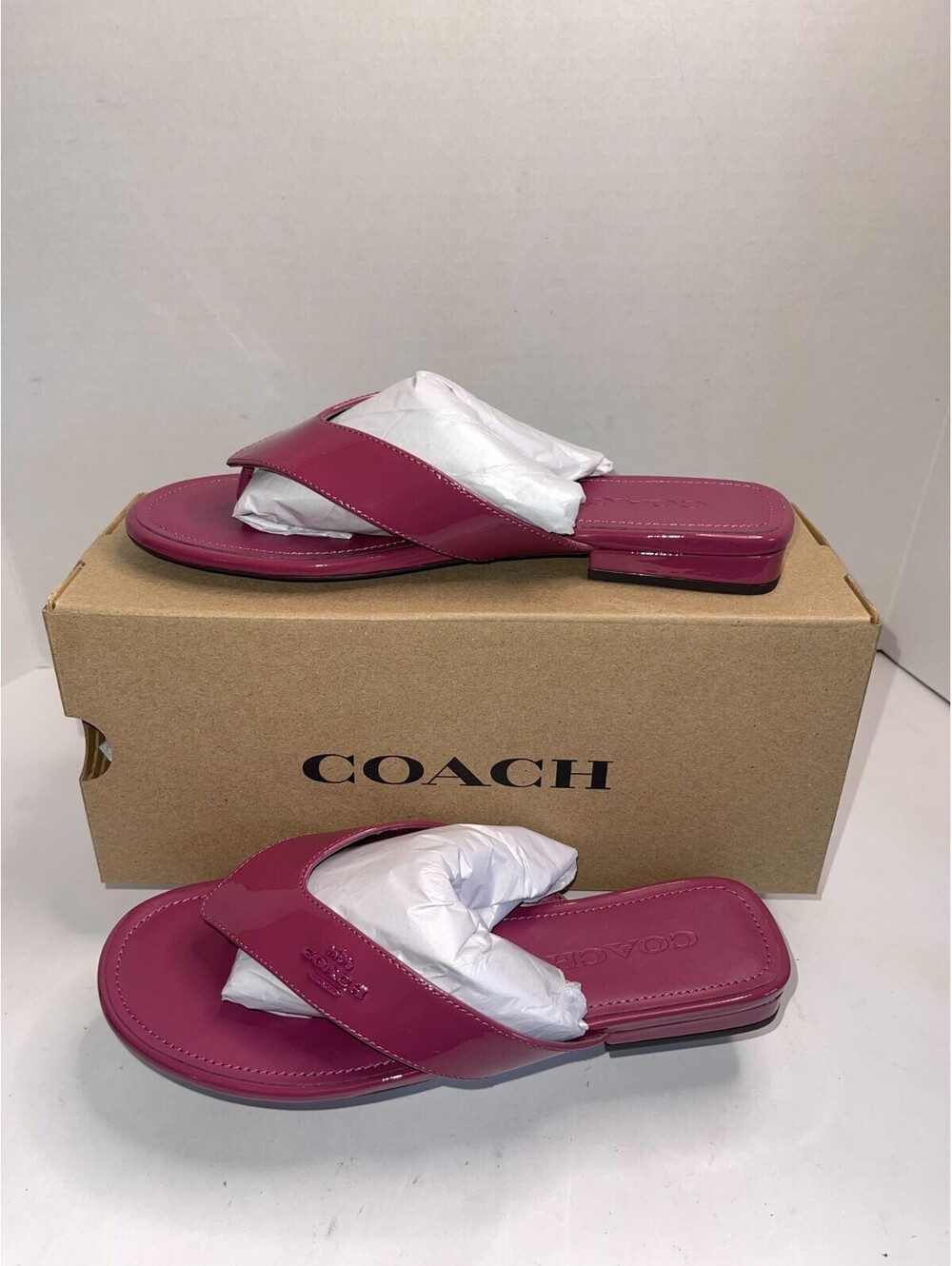 Women's Brand New Coach Bridgette Sandals – Pink Leather | Size 6.5B